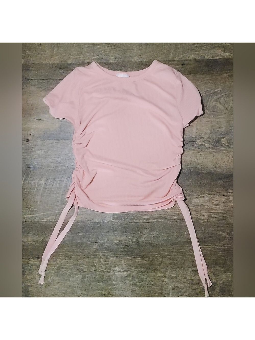 Livi By Olivia Rae Blush Ruched Short Sleeve Tee Sz Small